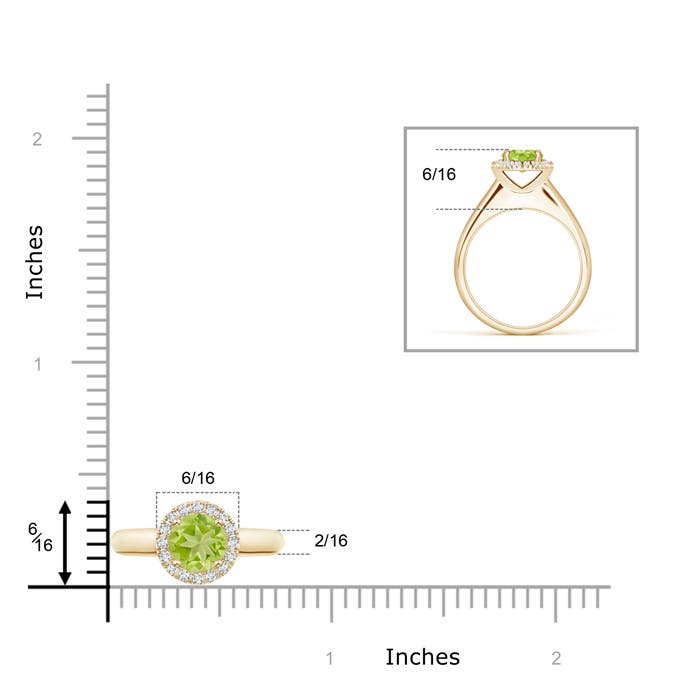 AA - Peridot / 1.05 CT / 14 KT Yellow Gold