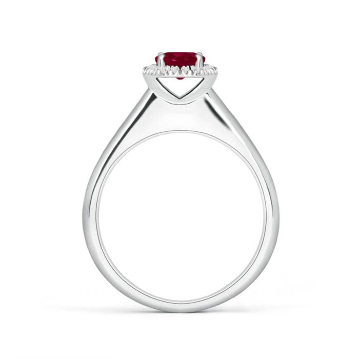 A - Ruby / 0.68 CT / 14 KT White Gold