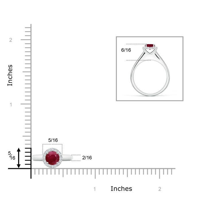 A - Ruby / 0.68 CT / 14 KT White Gold