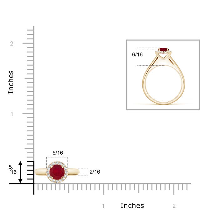 AA - Ruby / 0.68 CT / 14 KT Yellow Gold