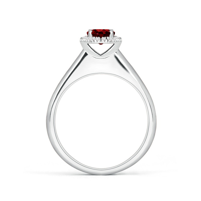 5mm Lab-Grown Classic Round Ruby and Diamond Halo Ring in White Gold side-1