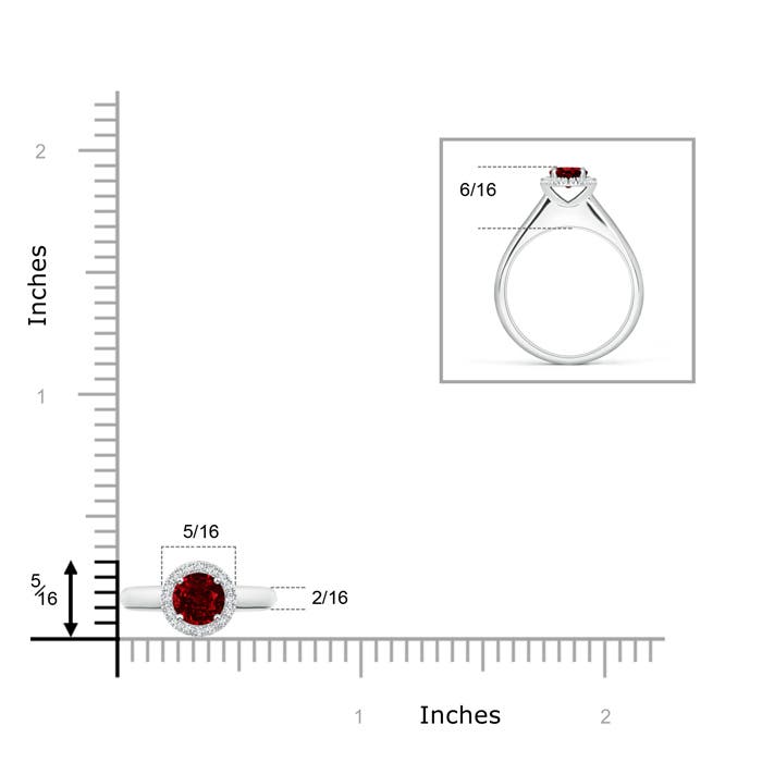 AAAA - Ruby / 0.68 CT / 14 KT White Gold