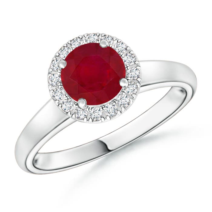 AA - Ruby / 1.1 CT / 14 KT White Gold