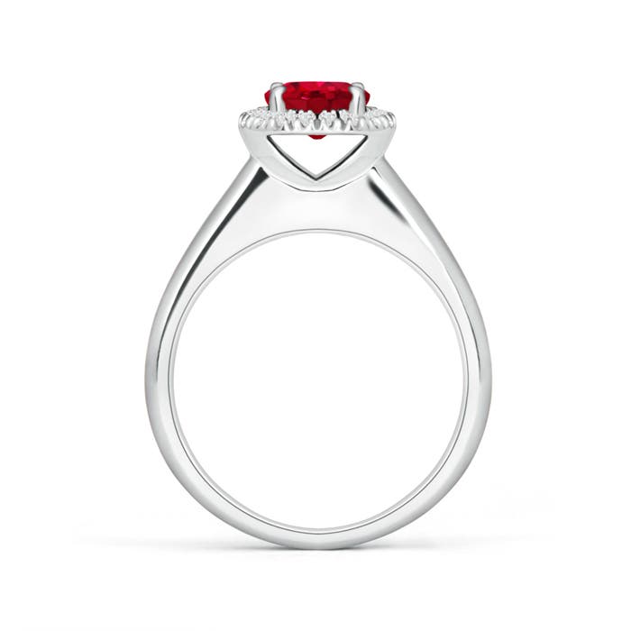 AAA - Ruby / 1.1 CT / 14 KT White Gold