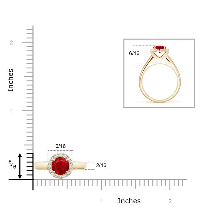 AAA - Ruby / 1.1 CT / 14 KT Yellow Gold