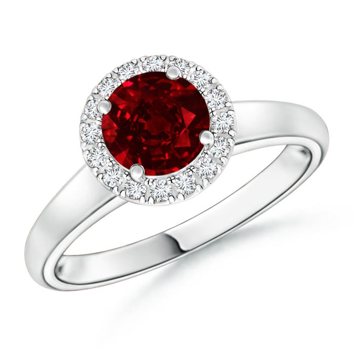 AAAA - Ruby / 1.1 CT / 14 KT White Gold