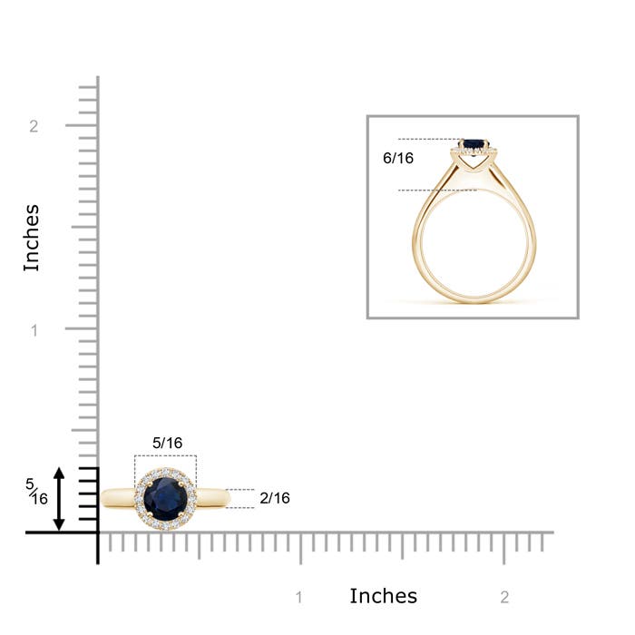 A - Blue Sapphire / 0.68 CT / 14 KT Yellow Gold