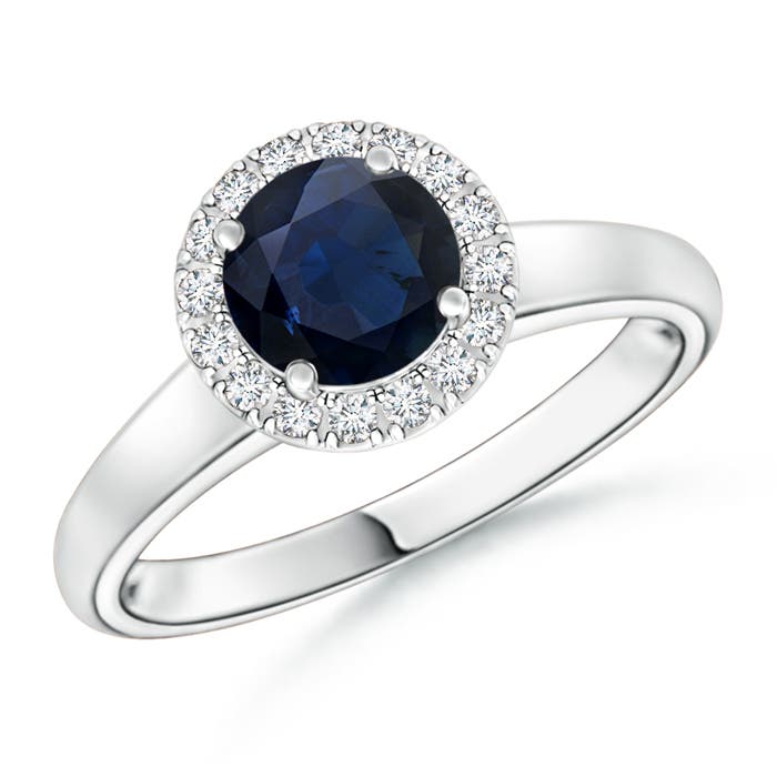 A - Blue Sapphire / 1.1 CT / 14 KT White Gold