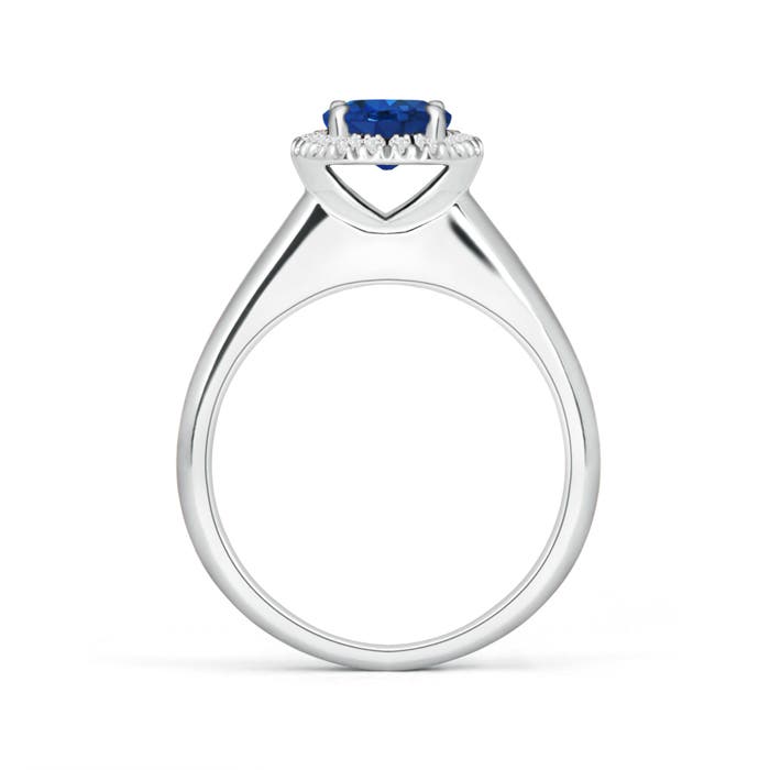 AAA - Blue Sapphire / 1.1 CT / 14 KT White Gold