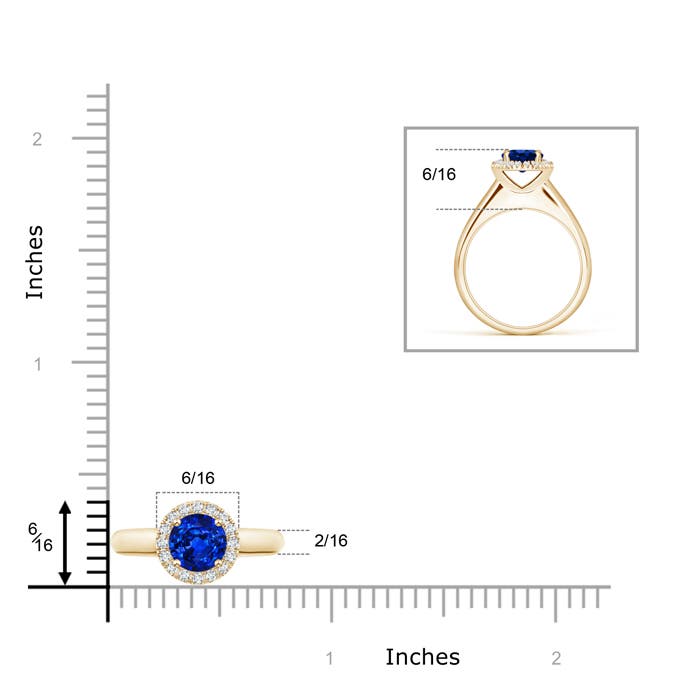 AAAA - Blue Sapphire / 1.1 CT / 14 KT Yellow Gold