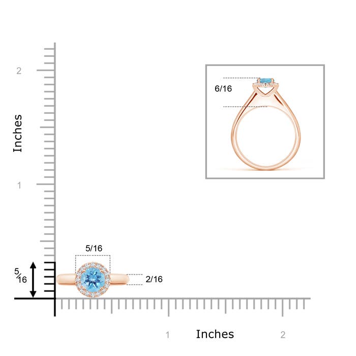 A - Swiss Blue Topaz / 0.68 CT / 14 KT Rose Gold