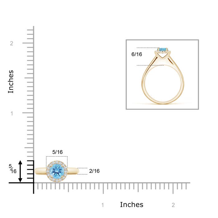 A - Swiss Blue Topaz / 0.68 CT / 14 KT Yellow Gold