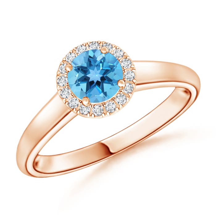 AA - Swiss Blue Topaz / 0.68 CT / 14 KT Rose Gold