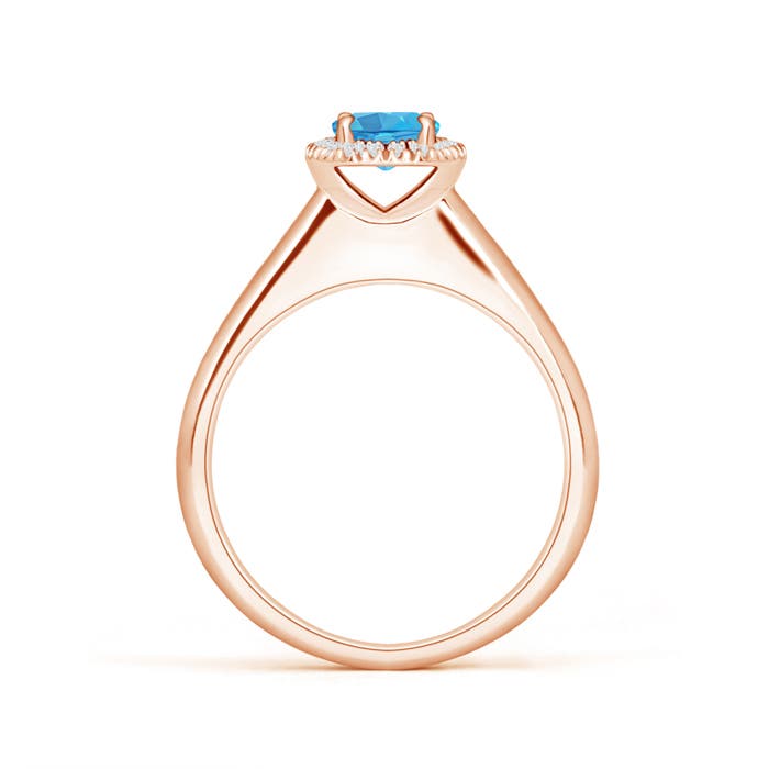 AA - Swiss Blue Topaz / 0.68 CT / 14 KT Rose Gold