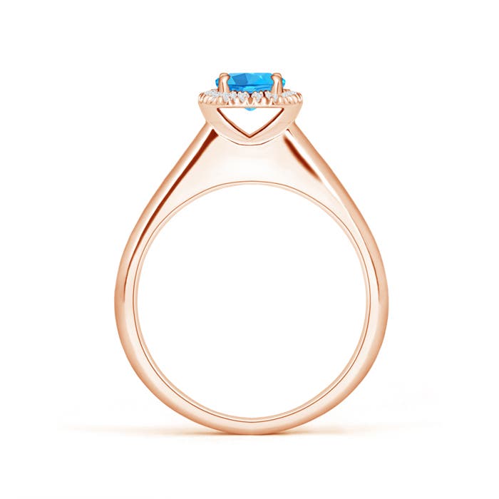 AAA - Swiss Blue Topaz / 0.68 CT / 14 KT Rose Gold