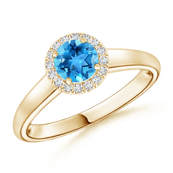 AAA - Swiss Blue Topaz / 0.68 CT / 14 KT Yellow Gold