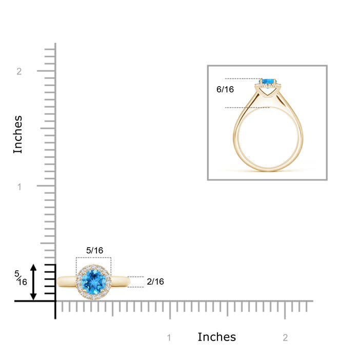 AAA - Swiss Blue Topaz / 0.68 CT / 14 KT Yellow Gold