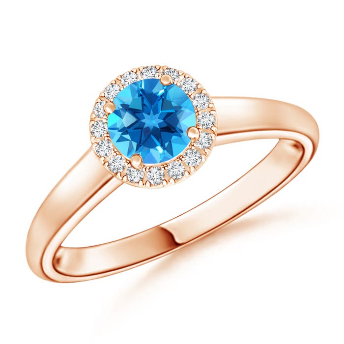 AAAA - Swiss Blue Topaz / 0.68 CT / 14 KT Rose Gold