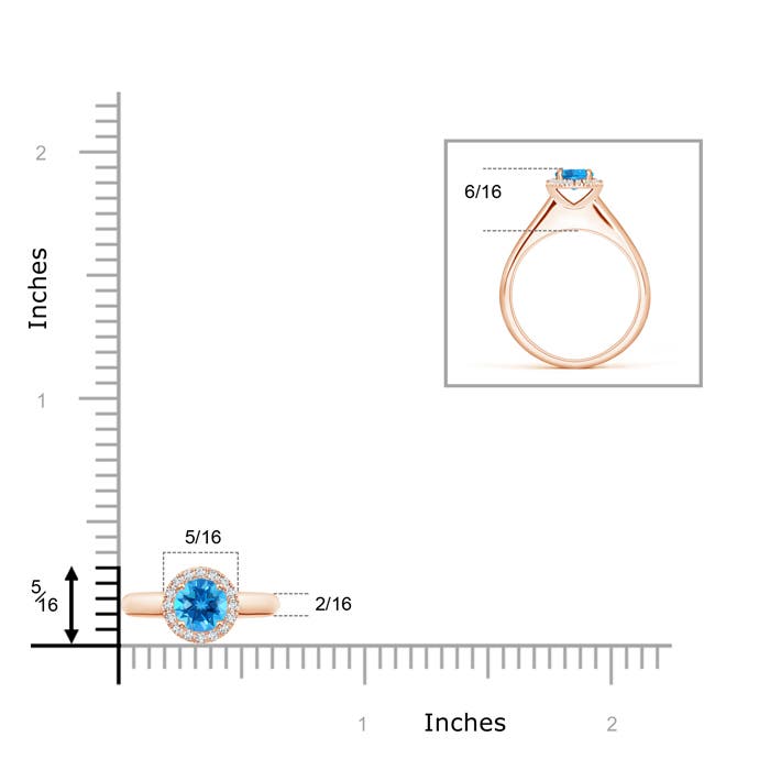 AAAA - Swiss Blue Topaz / 0.68 CT / 14 KT Rose Gold