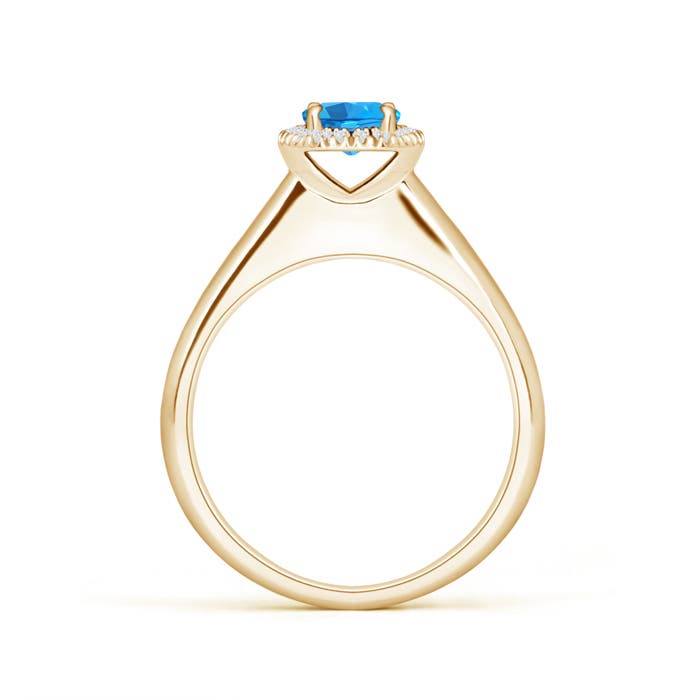 AAAA - Swiss Blue Topaz / 0.68 CT / 14 KT Yellow Gold