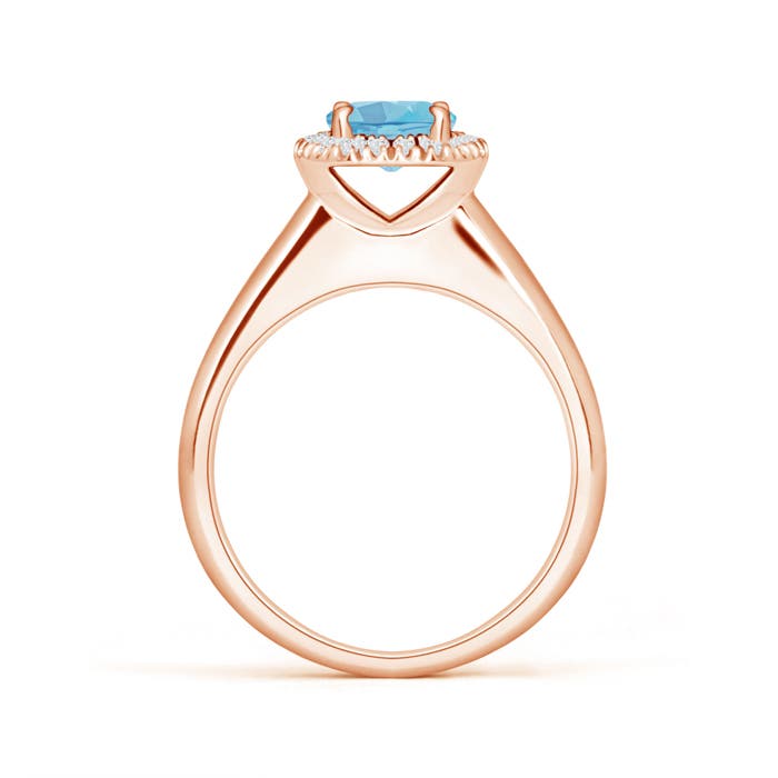 A - Swiss Blue Topaz / 1.05 CT / 14 KT Rose Gold