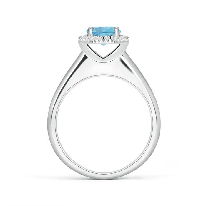 A - Swiss Blue Topaz / 1.05 CT / 14 KT White Gold