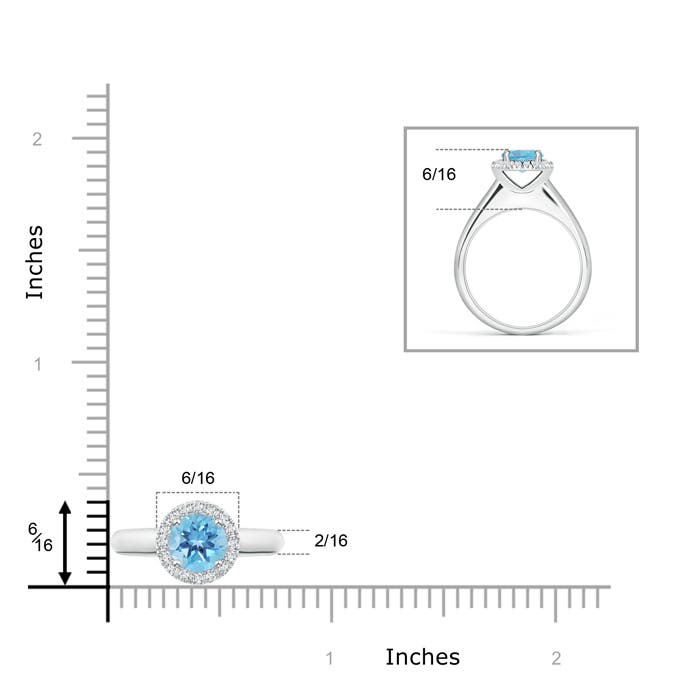 A - Swiss Blue Topaz / 1.05 CT / 14 KT White Gold