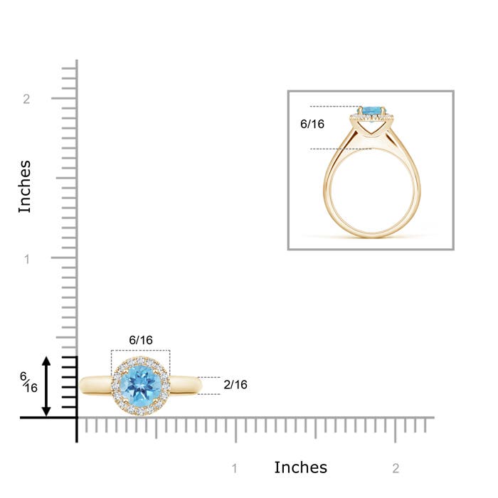 A - Swiss Blue Topaz / 1.05 CT / 14 KT Yellow Gold