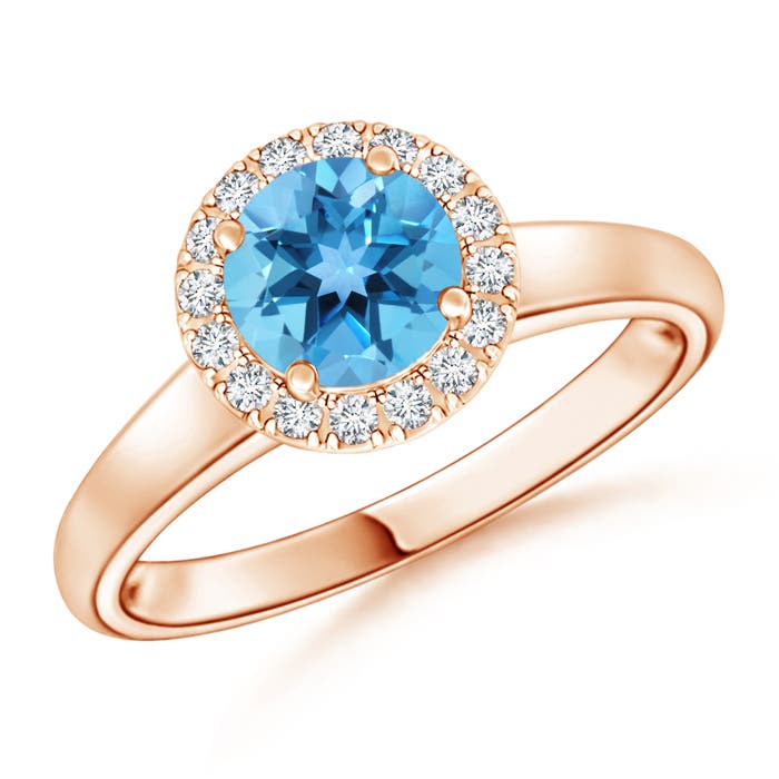 AA - Swiss Blue Topaz / 1.05 CT / 14 KT Rose Gold