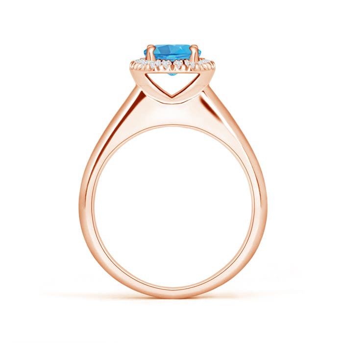 AA - Swiss Blue Topaz / 1.05 CT / 14 KT Rose Gold