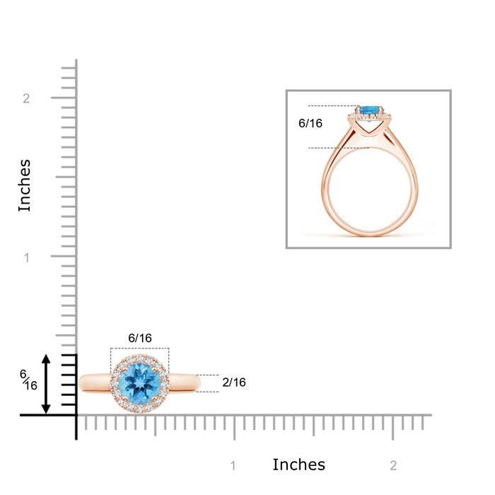 AA - Swiss Blue Topaz / 1.05 CT / 14 KT Rose Gold