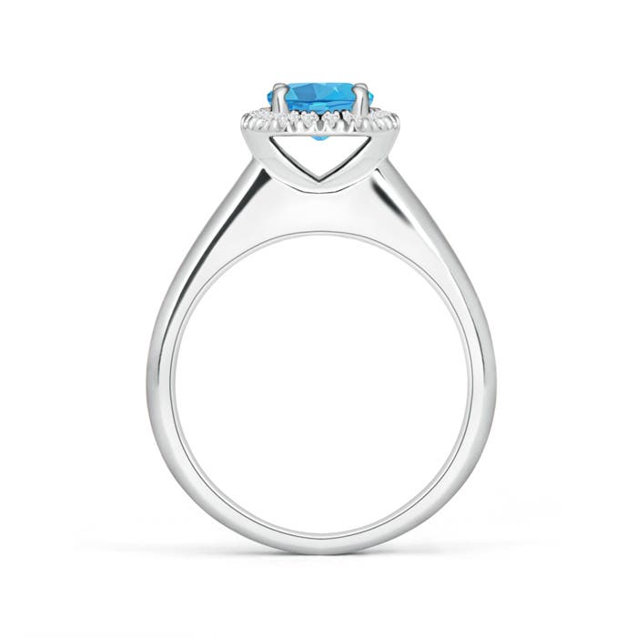 AA - Swiss Blue Topaz / 1.05 CT / 14 KT White Gold