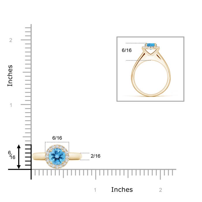 AA - Swiss Blue Topaz / 1.05 CT / 14 KT Yellow Gold