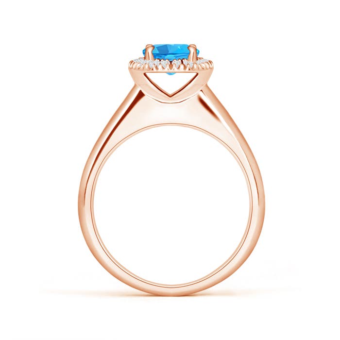 AAA - Swiss Blue Topaz / 1.05 CT / 14 KT Rose Gold