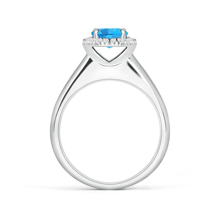 AAA - Swiss Blue Topaz / 1.05 CT / 14 KT White Gold