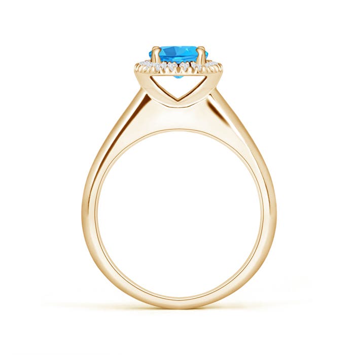 AAA - Swiss Blue Topaz / 1.05 CT / 14 KT Yellow Gold