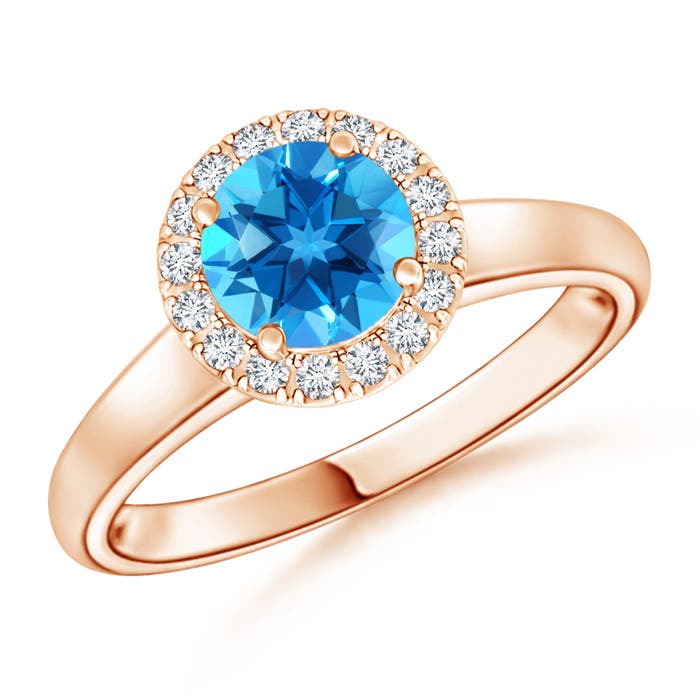 AAAA - Swiss Blue Topaz / 1.05 CT / 14 KT Rose Gold