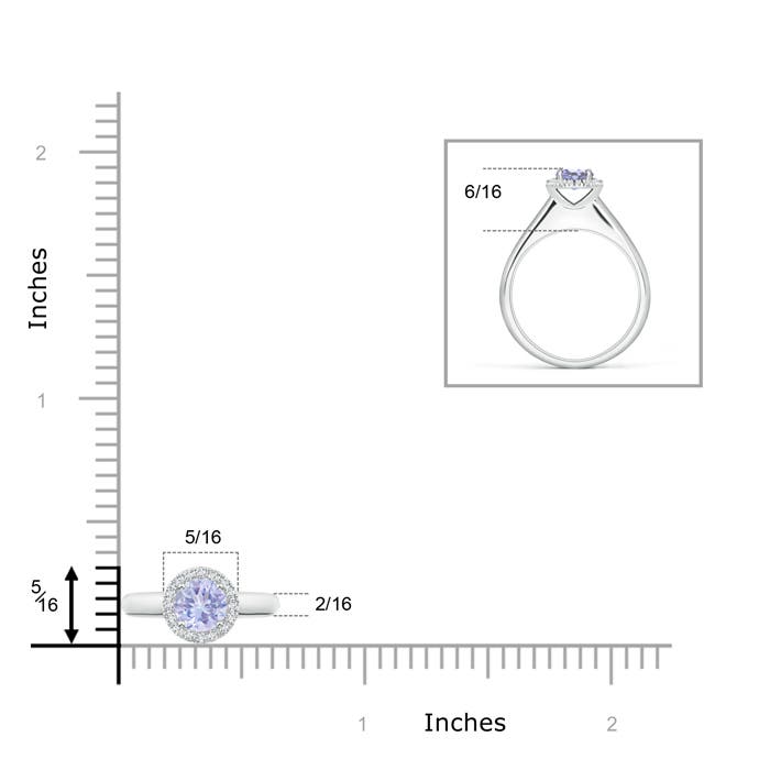 A - Tanzanite / 0.58 CT / 14 KT White Gold