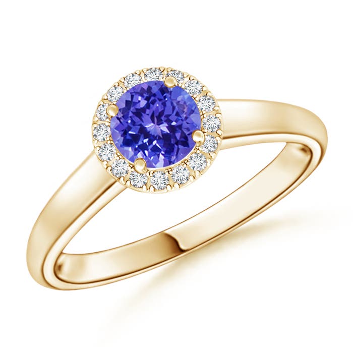 AAAA - Tanzanite / 0.58 CT / 14 KT Yellow Gold