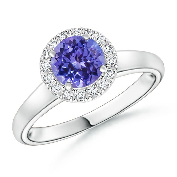 AA - Tanzanite / 1 CT / 14 KT White Gold