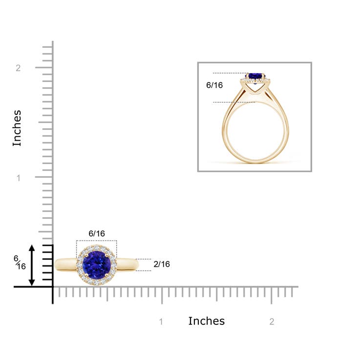 AAAA - Tanzanite / 1 CT / 14 KT Yellow Gold