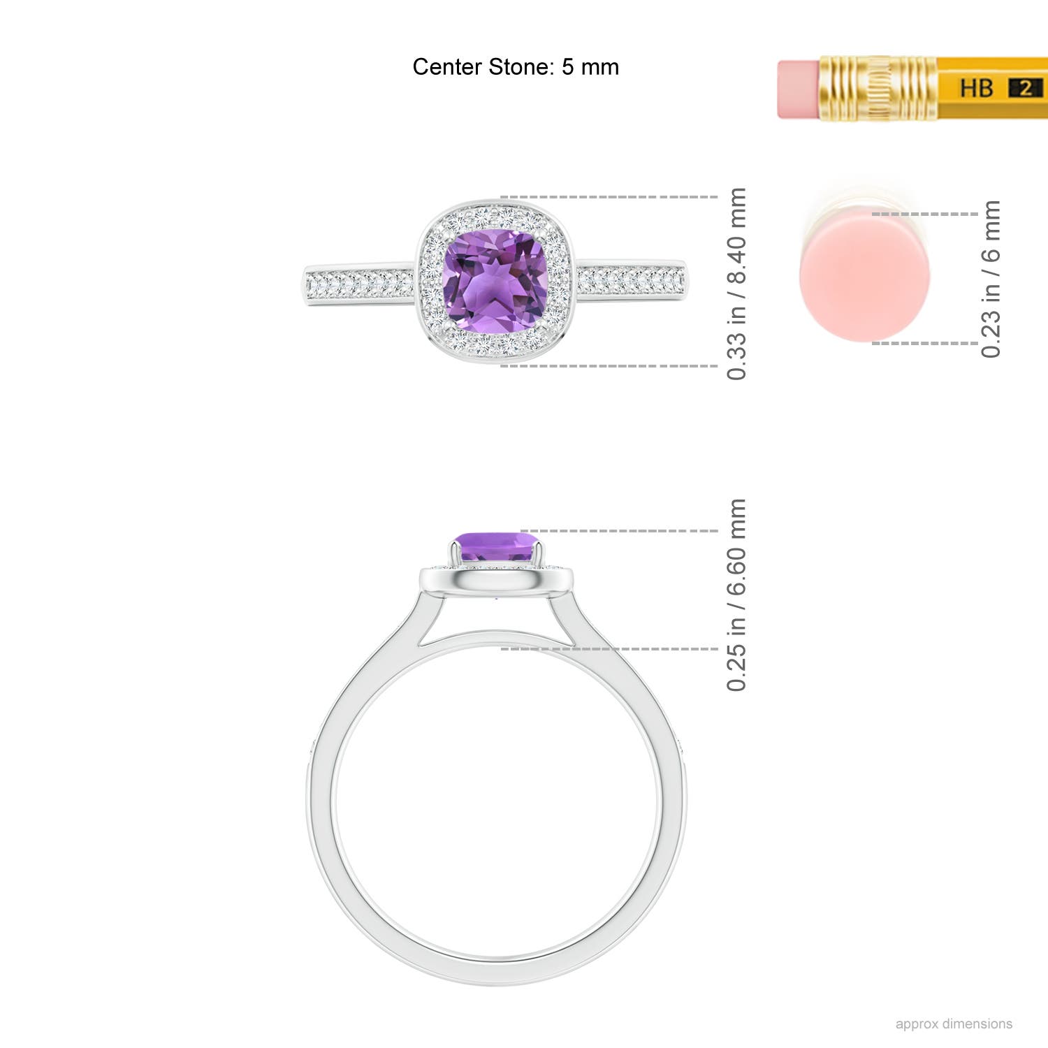 AA - Amethyst / 0.81 CT / 14 KT White Gold