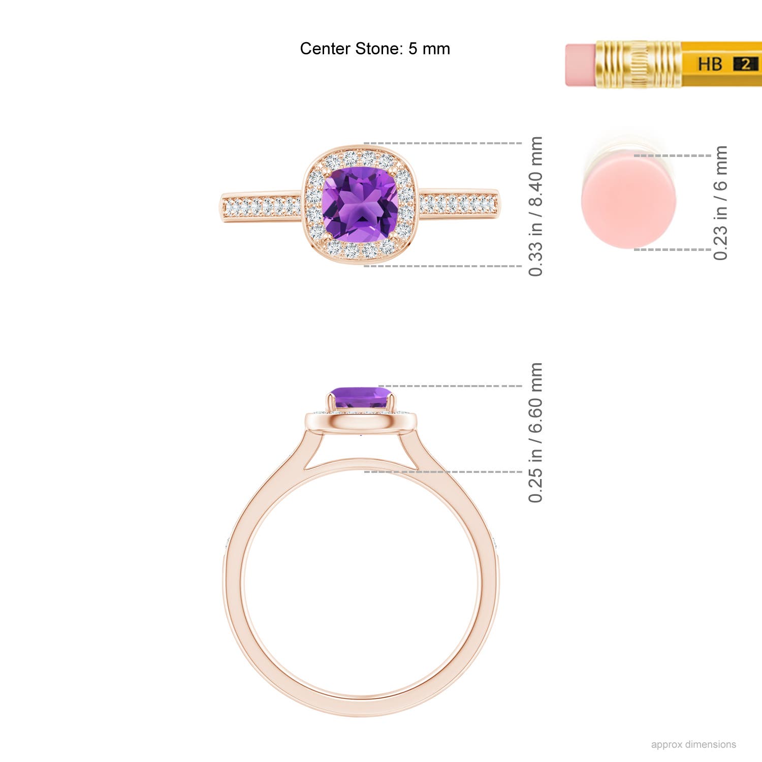 AAA - Amethyst / 0.81 CT / 14 KT Rose Gold