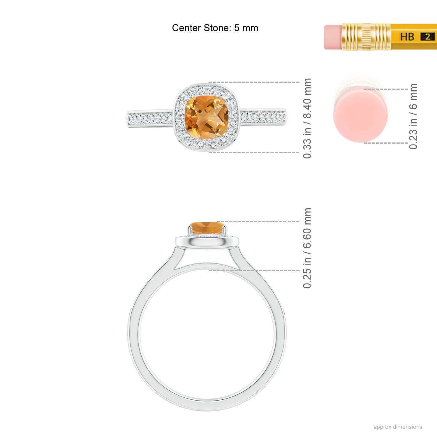 A - Citrine / 0.81 CT / 14 KT White Gold