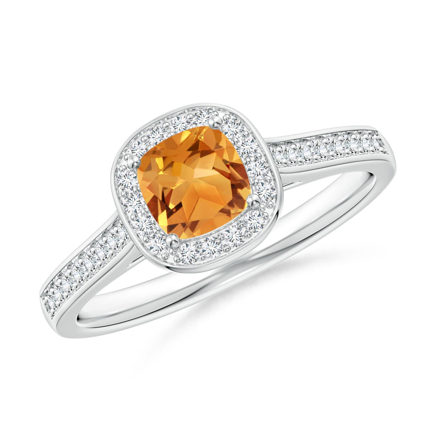 AA - Citrine / 0.81 CT / 14 KT White Gold