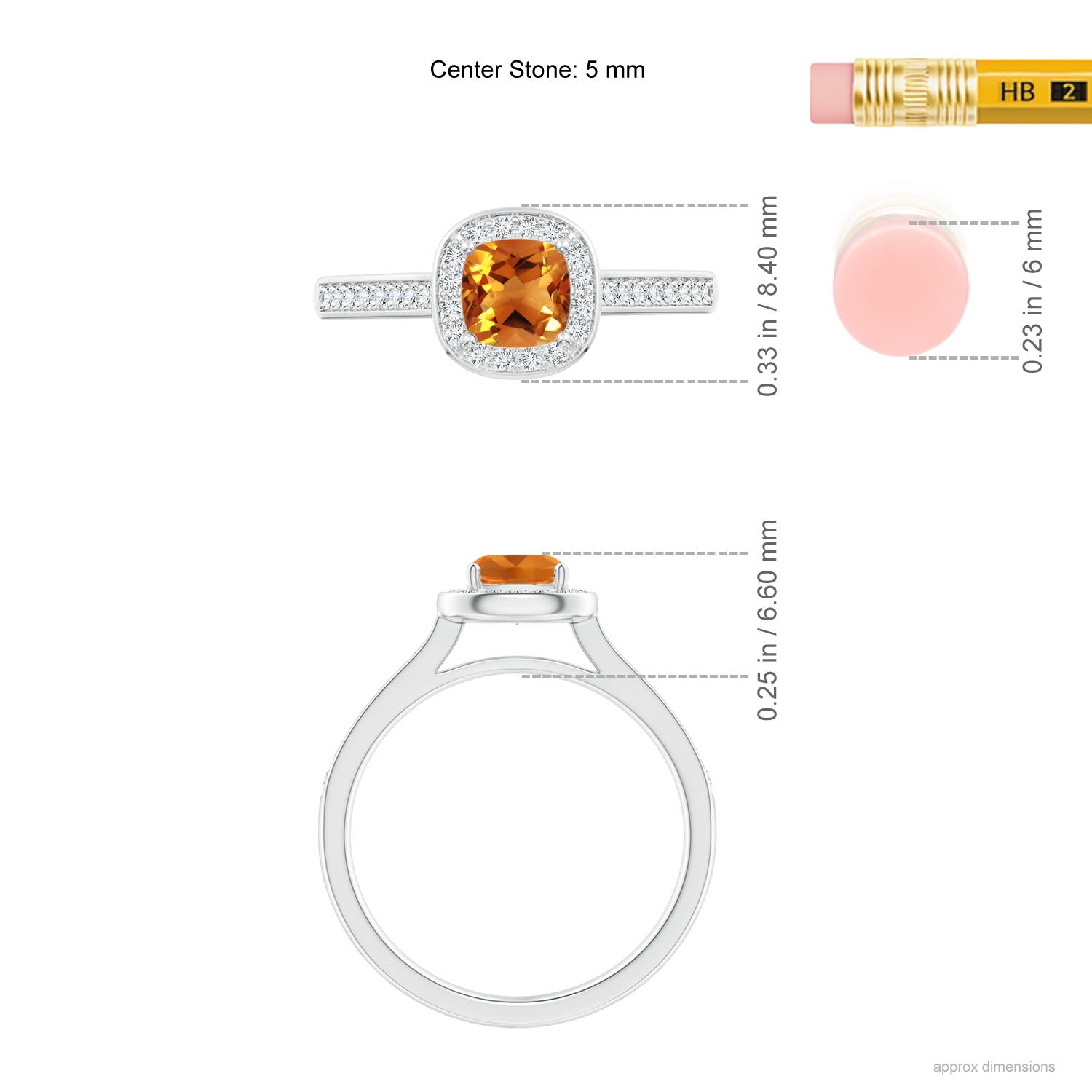 AAA - Citrine / 0.81 CT / 14 KT White Gold