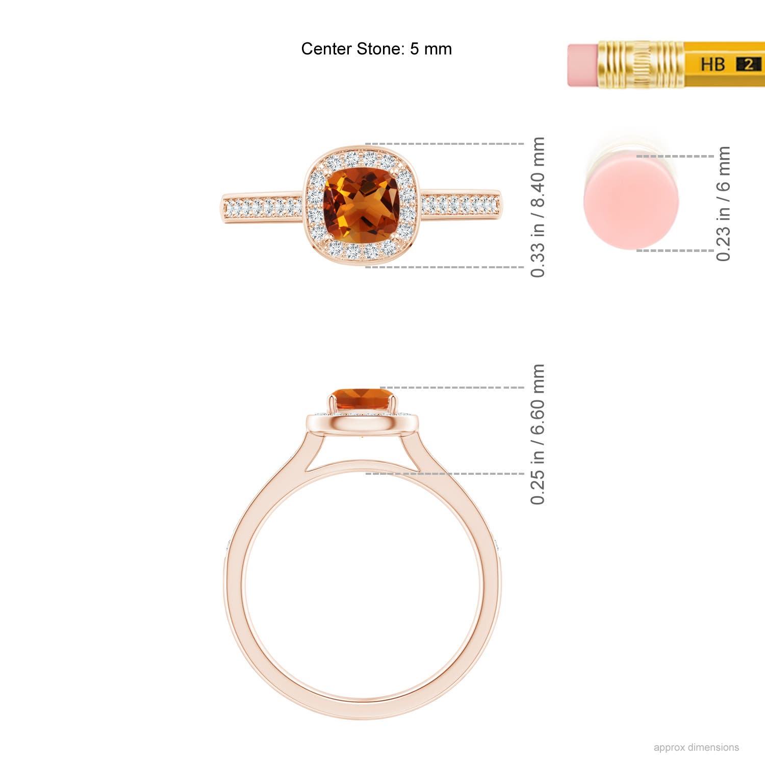 AAAA - Citrine / 0.81 CT / 14 KT Rose Gold