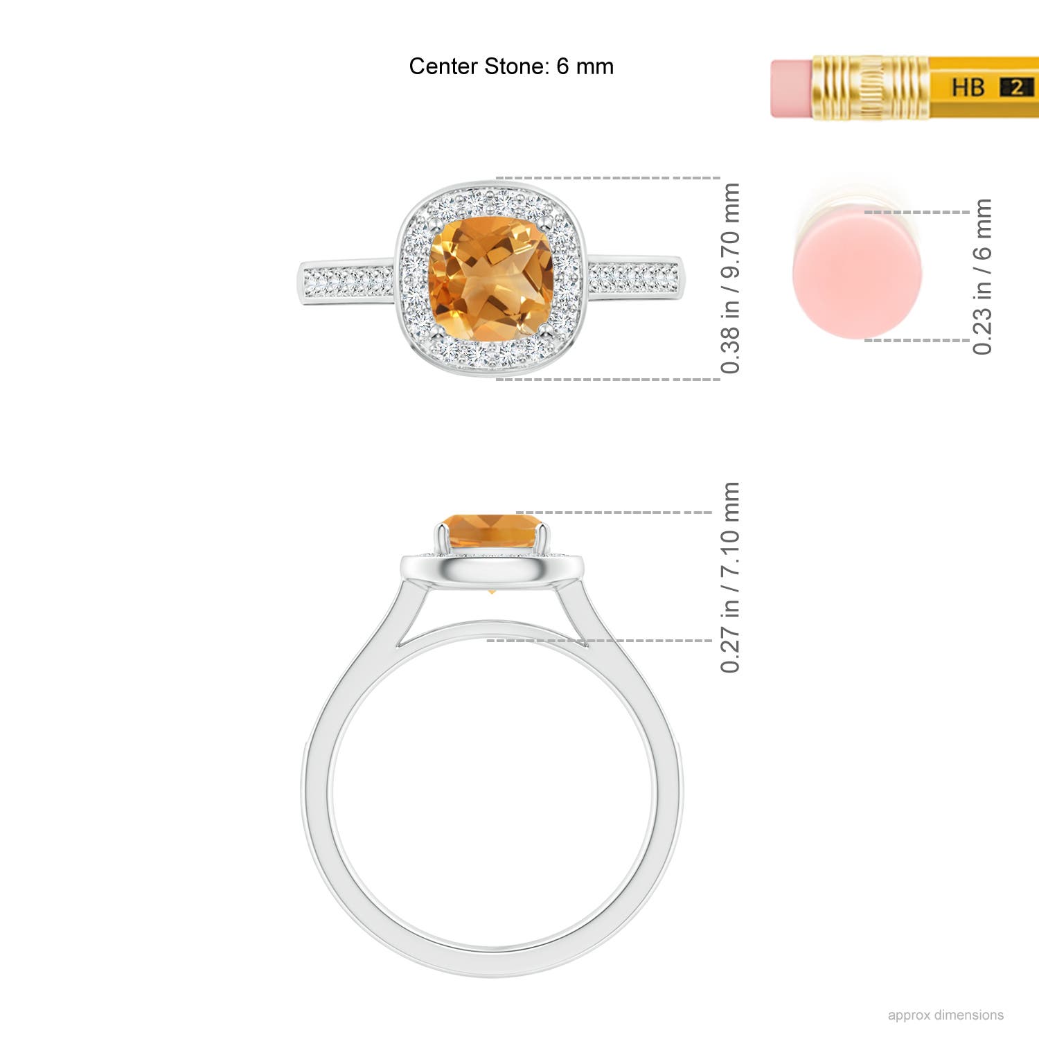 A - Citrine / 1.18 CT / 14 KT White Gold