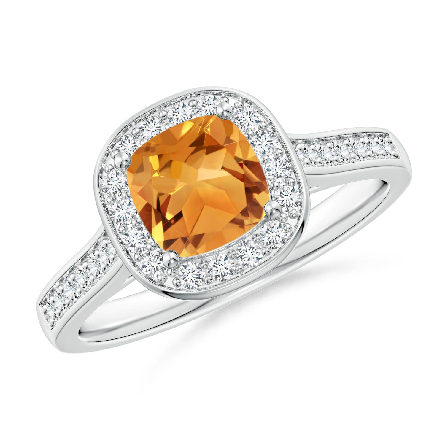 AA - Citrine / 1.18 CT / 14 KT White Gold