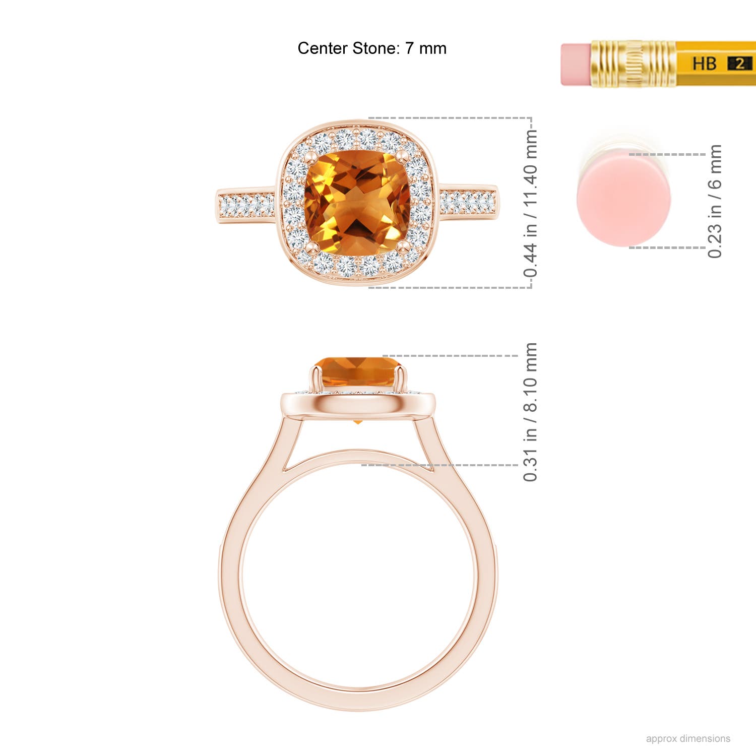 AAA - Citrine / 1.79 CT / 14 KT Rose Gold